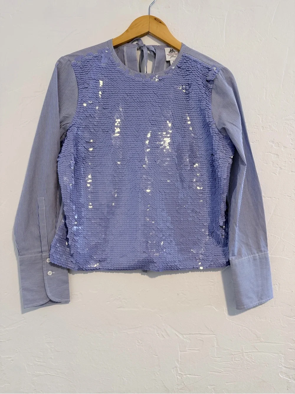 J. Crew Collection Periwinkle Sequin Striped Shirt